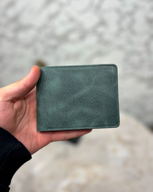 Erkek Deri Cep Cüzdan Hakiki Deri İsimli Turkuaz 1003