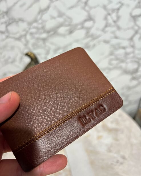 Baba Cüzdan Hakiki Deri İsim Baskılı Premium Kahve 1023