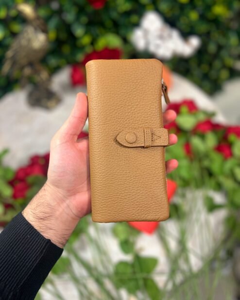 Fermuarlı & Mıknatıslı Kadın Cüzdan Camel 1088