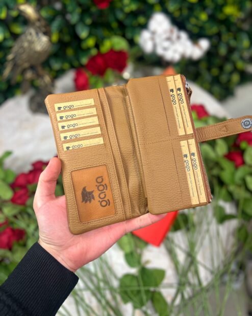 Fermuarlı & Mıknatıslı Kadın Cüzdan Camel 1088