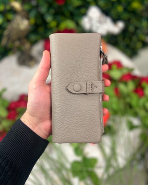 Fermuarlı & Mıknatıslı Kadın Cüzdan Krem 1088