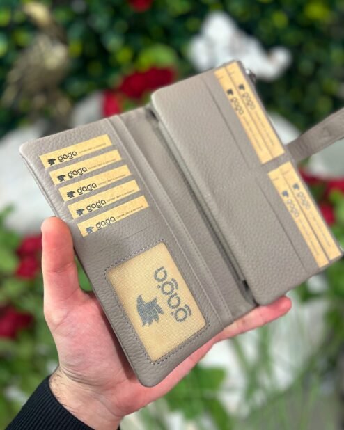 Fermuarlı & Mıknatıslı Kadın Cüzdan Krem 1088