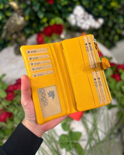 Fermuarlı & Mıknatıslı Kadın Cüzdan Sarı 1088