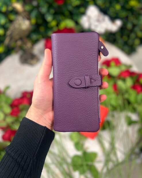 Fermuarlı & Mıknatıslı Kadın Cüzdan Mor 1088