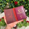 Deri Pasaportluk ve Valiz Etiketi Kırmızı 1038