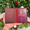 Deri Pasaportluk ve Valiz Etiketi Kırmızı 1038