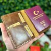 Deri Pasaportluk ve Valiz Etiketi Camel 1038
