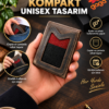 Yeni Nesil Cüzdan Kartlık Mıknatıslı Hakiki Deri Unisex Kahve