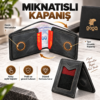 Yeni Nesil Cüzdan Kartlık Mıknatıslı Hakiki Deri Unisex Siyah