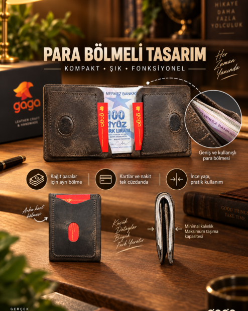 Yeni Nesil Cüzdan Kartlık Mıknatıslı Hakiki Deri Unisex Kahve