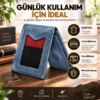 Yeni Nesil Cüzdan Kartlık Mıknatıslı Hakiki Deri Unisex Lacivert