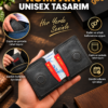 Yeni Nesil Cüzdan Kartlık Mıknatıslı Hakiki Deri Unisex Siyah